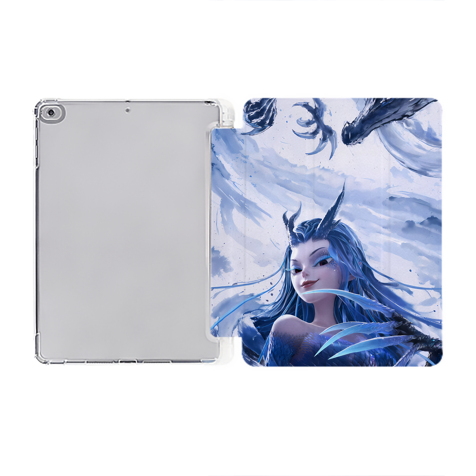 Ne Zha 2 ナタ 魔童の大暴れ IPad ケース ペン収納付き 三つ折りスタンド PUレザー×シリコン 対応機種9.5/10.5/10.9インチ